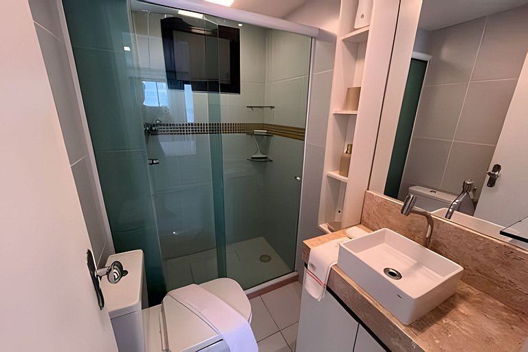 Hosts BR - Flat frente mar c/ cozinha